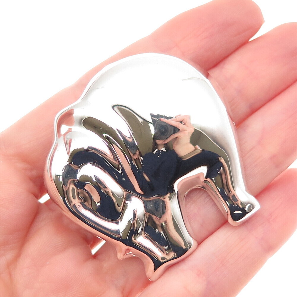 925 Sterling Silver Vintage Mexico Elephant Pin Brooch / Pendant